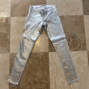Plastic By Gly Silver Pants